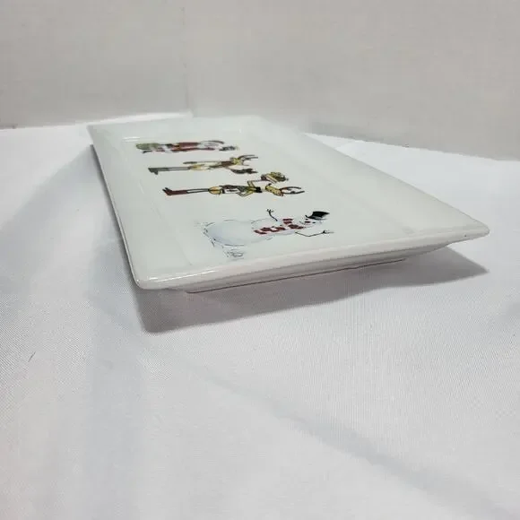 Christmas Santa Reindeer Snowman Snack Platter Tray Ashley Cooper Holiday Magic - Picture 7 of 10